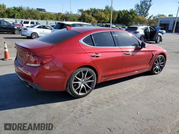 2020 Genesis G70 3.3T with VIN KMTG34LEXLU057731, listed as a Copart auction lot 48794325 with 93,504 mi miles and Salvage title. Bid and sale history available at DreamBid. Image 3.