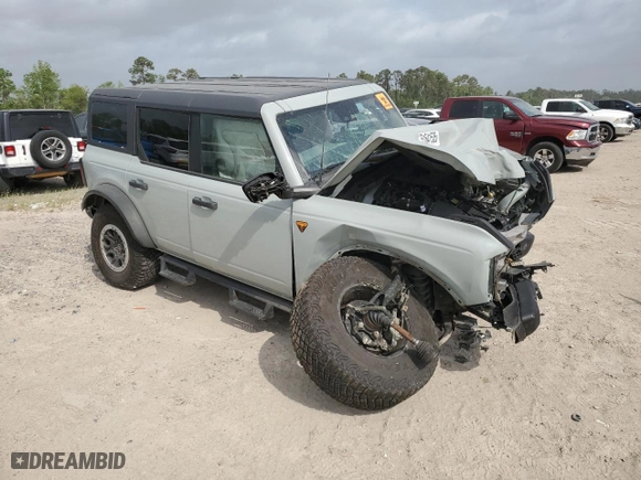 2023 Ford Bronco with VIN 1FMEE5DH3PLB94709, listed as a Copart auction lot 51641535 with 0 mi miles and Non Repairable. Bid and sale history available at carsss.com. Image 4.