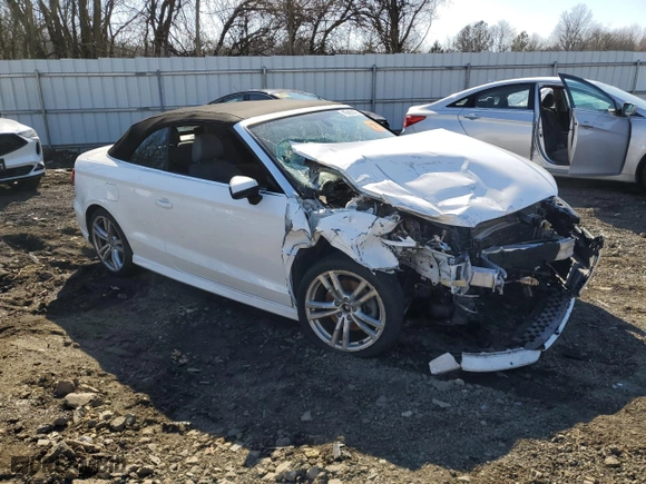 2018 Audi A3 Cabriolet Premium Plus with VIN WAU5ULFF7J1026062, listed as a Copart auction lot 45890495 with 38,509 mi miles and Salvage Title. Bid and sale history available at carsss.com. Image 4.