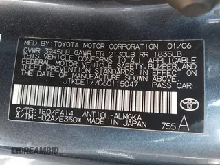 2006 Scion tC z VIN JTKDE177060115047, wystawiony jako IAAI lot #41967294 z przebiegiem 251 237 mil mil oraz . Historia ofert i sprzedaży dostępna na DreamBid. Obrazek 9.