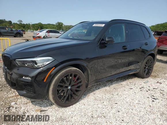 2021 BMW X5 xDrive40i with VIN 5UXCR6C07M9H68711, listed as a Copart auction lot 58984535 with 35,826 mi miles and Salvage title. Bid and sale history available at DreamBid. Image 1.