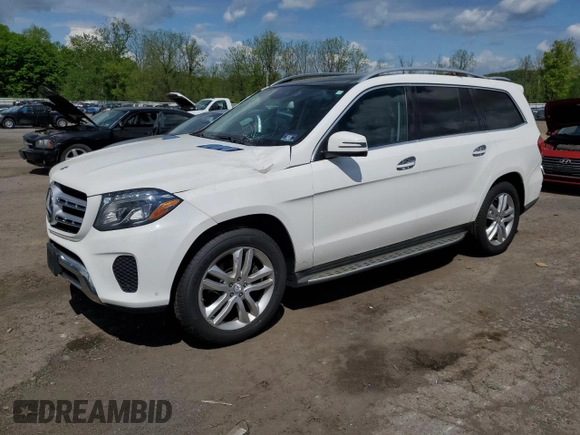 2017 Mercedes-Benz GLS 450 z VIN 4JGDF6EE0HA748756, wystawiony jako Copart lot #55153275 z przebiegiem 158 463 mil mil oraz Szkoda całkowita • Salvage title. Historia ofert i sprzedaży dostępna na DreamBid. Obrazek 1.