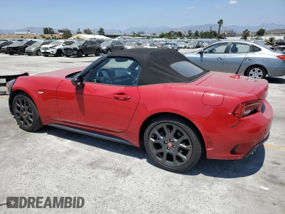2017 FIAT 124 Spider Lusso with VIN JC1NFAEKXH0125617, listed as a Copart auction lot 58742395 with 18,930 mi miles and Salvage title. Bid and sale history available at DreamBid. Image 2.