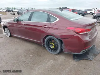 2015 Hyundai Genesis 3.8L with VIN KMHGN4JE5FU049032, listed as a IAAI auction lot 41923088 with 105,013 mi miles. Bid and sale history available at carsss.com. Image 3.