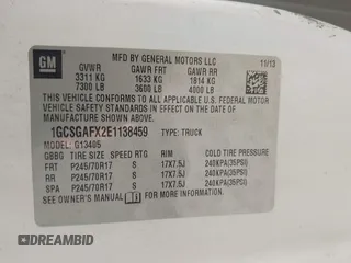 2014 Chevrolet Express Cargo с VIN 1GCSGAFX2E1138459, выставлен на аукционе IAAI как лот 41973774 с пробегом 15 071 миль миль и . История ставок и продаж доступна на DreamBid. Изображение 9.