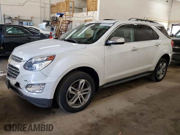 2017 Chevrolet Equinox Premier with VIN 2GNFLGE37H6211834, listed as a Copart auction lot 53741355 with 60,011 mi miles and Salvage Title. Bid and sale history available at carsss.com. Image 1.