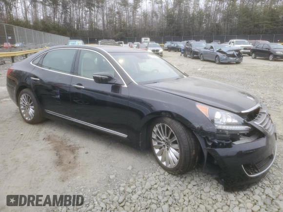 2014 Hyundai Equus Ultimate with VIN KMHGH4JH3EU076035, listed as a Copart auction lot 46129025 with 41,083 mi miles and Salvage title. Bid and sale history available at DreamBid. Image 4.