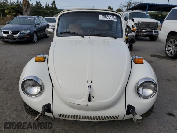 1976 Volkswagen Beetle with VIN 1562109448, listed as a Copart auction lot 48536135 with 10,295 mi miles and Salvage Title. Bid and sale history available at DreamBid. Image 5.