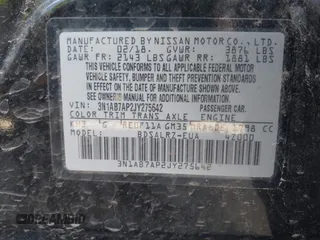 2018 Nissan Sentra S with VIN 3N1AB7AP2JY275642, listed as a IAAI auction lot 41684218 with 128,852 mi miles and . Bid and sale history available at DreamBid. Image 9.