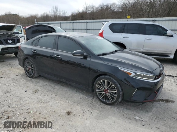 2022 Kia Forte GT with VIN 3KPF44AC0NE456173, listed as a Copart auction lot 48907565 with 36,508 mi miles and Salvage Title. Bid and sale history available at carsss.com. Image 4.