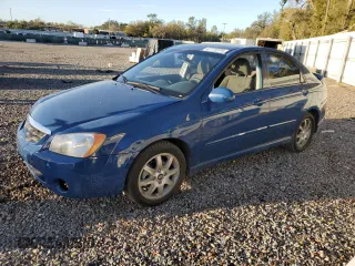 2005 Kia Spectra LX with VIN KNAFE121X55111752, listed as a Copart auction lot 47770725 with 170,285 mi miles and Salvage Title. Bid and sale history available at carsss.com. Image 1.
