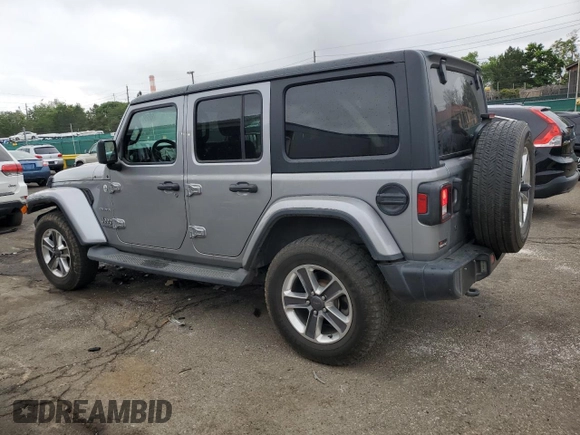 2020 Jeep Wrangler Unlimited Sahara with VIN 1C4HJXEN8LW181508, listed as a Copart auction lot 60907555 with 85,343 mi miles and Salvage title. Bid and sale history available at DreamBid. Image 2.