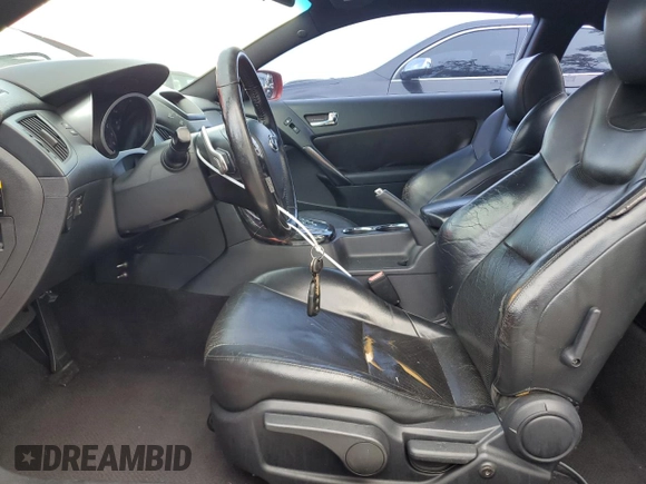 2010 Hyundai Genesis Coupe Grand Touring with VIN KMHHU6KH8AU007233, listed as a Copart auction lot 60843255 with Not provided miles and Salvage title. Bid and sale history available at DreamBid. Image 7.