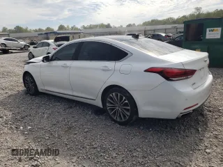 2017 Genesis G80 3.8L with VIN KMHGN4JE8HU172472, listed as a Copart auction lot 70010094 with 104,234 mi miles and Salvage Title. Bid and sale history available at carsss.com. Image 2.