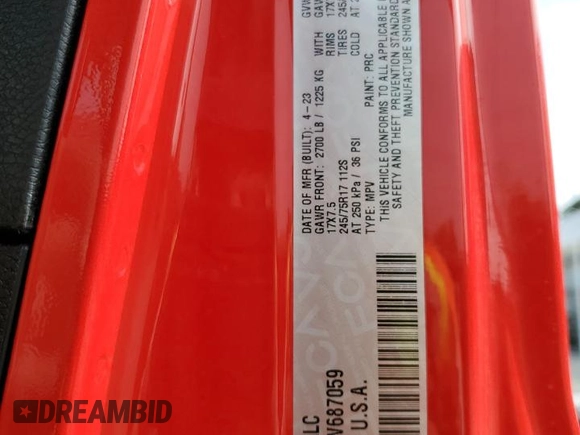 2023 Jeep Wrangler Sport S with VIN 1C4HJXDN5PW687059, listed as a Copart auction lot 56291725 with 23,611 mi miles and Non repairable. Bid and sale history available at DreamBid. Image 14.