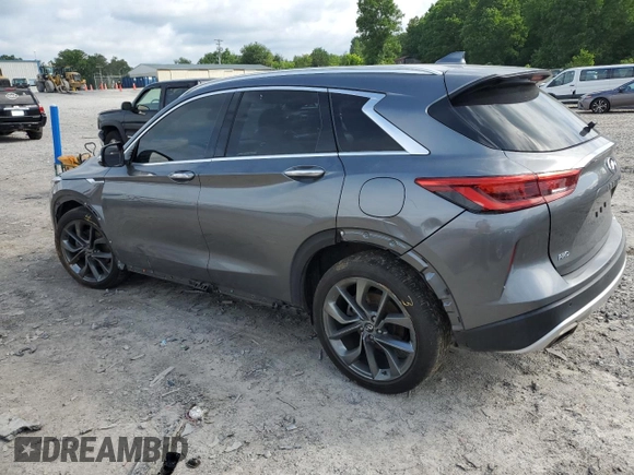 2019 Infiniti QX50 Essential with VIN 3PCAJ5M38KF128199, listed as a Copart auction lot 56587525 with 58,392 mi miles and Salvage title. Bid and sale history available at DreamBid. Image 2.