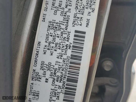 1997 Toyota 4Runner Limited with VIN JT3GN87R6V0035320, listed as a Copart auction lot 51591815 with 161,144 mi miles and Salvage Title. Bid and sale history available at carsss.com. Image 15.