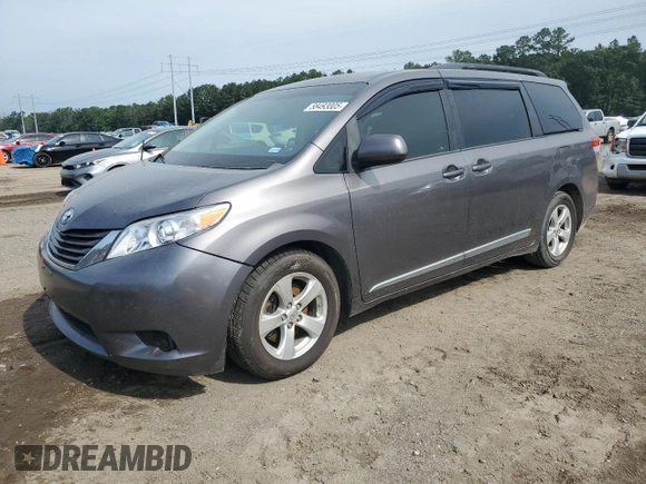 2014 Toyota Sienna LE AAS with VIN 5TDKK3DCXES491979, listed as a Copart auction lot 58493005 with 165,975 mi miles and Salvage title. Bid and sale history available at DreamBid. Image 1.