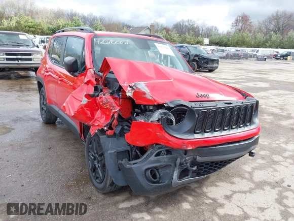 2018 Jeep Renegade Sport with VIN ZACCJBAB9JPH44312, listed as a IAAI auction lot 42076661 with 75,146 mi miles and . Bid and sale history available at DreamBid. Image 6.