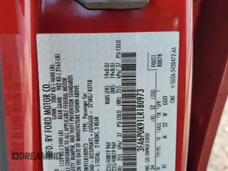 2020 Ford Fusion Titanium with VIN 3FA6P0K91LR180973, listed as a Copart auction lot 60023215 with 26,615 mi miles and Salvage title. Bid and sale history available at DreamBid. Image 13.
