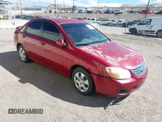 2008 Kia Spectra EX with VIN KNAFE121385509258, listed as a IAAI auction lot 41775275 with 174,102 mi miles. Bid and sale history available at carsss.com. Image 1.
