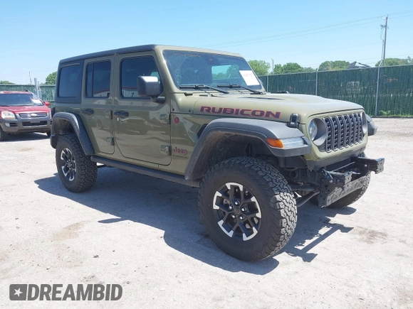 2025 Jeep Wrangler Rubicon with VIN 1C4PJXFN2SW527531, listed as a IAAI auction lot 42267227 with 8,022 mi miles and . Bid and sale history available at DreamBid. Image 1.