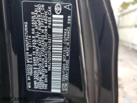 2015 Toyota Yaris L with VIN VNKJTUD32FA016377, listed as a Copart auction lot 85030364 with 98,126 mi miles and Salvage Title. Bid and sale history available at carsss.com. Image 12.