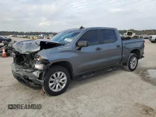 2020 Chevrolet Silverado 1500 Custom with VIN 3GCPWBEK4LG364229, listed as a Copart auction lot 48424615 with 57,742 mi miles and Salvage Title. Bid and sale history available at carsss.com. Image 1.