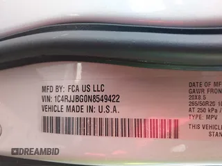 2022 Jeep Grand Cherokee Limited с VIN 1C4RJJBG0N8549422, выставлен на аукционе IAAI как лот 41735427 с пробегом 83 747 миль миль и . История ставок и продаж доступна на DreamBid. Изображение 9.