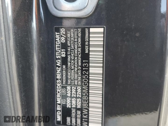2021 Mercedes-Benz C 300 with VIN W1KWJ8EB5MG052131, listed as a Copart auction lot 74537114 with Not provided miles and Non repairable. Bid and sale history available at DreamBid. Image 12.