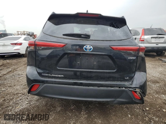 2023 Toyota Highlander Hybrid LE with VIN 5TDBBRCH5PS586128, listed as a Copart auction lot 55253445 with 28,362 mi miles and Salvage title. Bid and sale history available at DreamBid. Image 6.