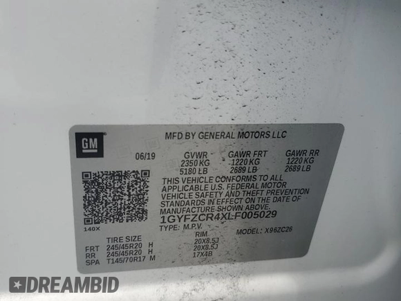 2020 Cadillac XT4 FWD Premium Luxury z VIN 1GYFZCR4XLF005029, wystawiony jako Copart lot #55274025 z przebiegiem 50 550 mil mil oraz Szkoda całkowita • Salvage title. Historia ofert i sprzedaży dostępna na DreamBid. Obrazek 13.