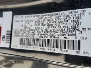 2008 Toyota Tacoma with VIN 5TENX22NX8Z491176, listed as a Copart auction lot 55200225 with 176,187 mi miles and Clean title. Bid and sale history available at DreamBid. Image 12.