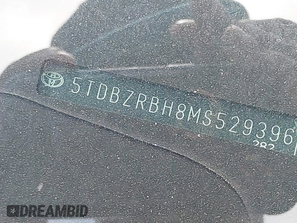 2021 Toyota Highlander L with VIN 5TDBZRBH8MS529396, listed as a IAAI auction lot 42708605 with 49,455 mi miles and . Bid and sale history available at DreamBid. Image 18.