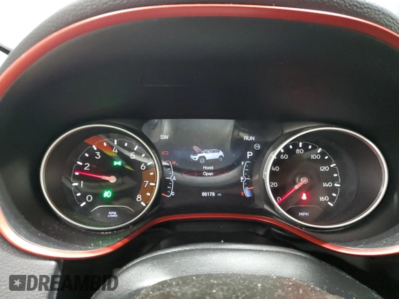 2019 Jeep Compass Trailhawk with VIN 3C4NJDDB5KT703542, listed as a Copart auction lot 54506705 with 86,178 mi miles and Salvage Title. Bid and sale history available at DreamBid. Image 9.