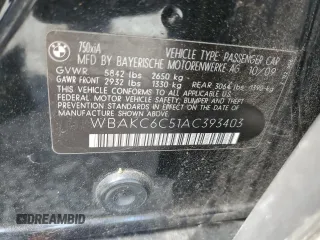 2010 BMW 7 Series 750i xDrive z VIN WBAKC6C51AC393403, wystawiony jako Copart lot #55905495 z przebiegiem 126 744 mil mil oraz Czysty tytuł • Clean title. Historia ofert i sprzedaży dostępna na DreamBid. Obrazek 12.
