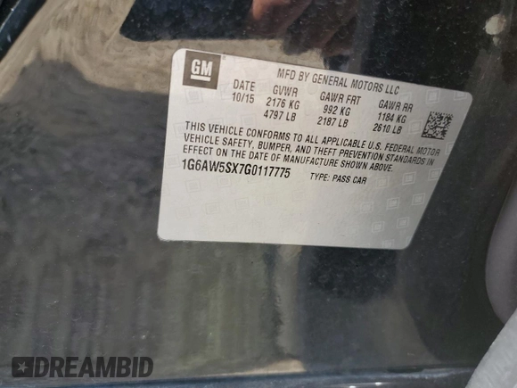 2016 Cadillac CTS AWD z VIN 1G6AW5SX7G0117775, wystawiony jako Copart lot #56944594 z przebiegiem 99 117 mil mil oraz Szkoda całkowita • Salvage title. Historia ofert i sprzedaży dostępna na DreamBid. Obrazek 12.