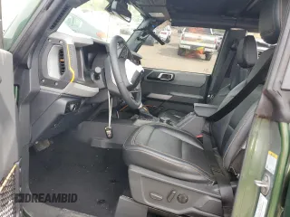 2023 Ford Bronco z VIN 1FMEE5DP2PLB22598, wystawiony jako Copart lot #54707415 z przebiegiem 10 266 mil mil oraz Szkoda całkowita • Salvage title. Historia ofert i sprzedaży dostępna na DreamBid. Obrazek 7.