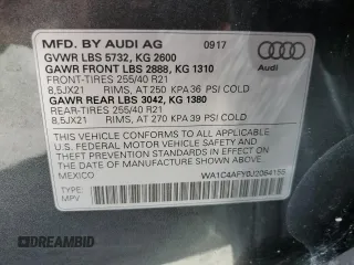 2018 Audi SQ5 Prestige with VIN WA1C4AFY0J2064155, listed as a Copart auction lot 64546094 with 58,247 mi miles and Salvage Title. Bid and sale history available at DreamBid. Image 13.