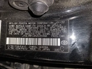 2022 Toyota Prius LE with VIN JTDL9MFU4N3035988, listed as a IAAI auction lot 41389054 with 56,633 mi miles. Bid and sale history available at carsss.com. Image 9.