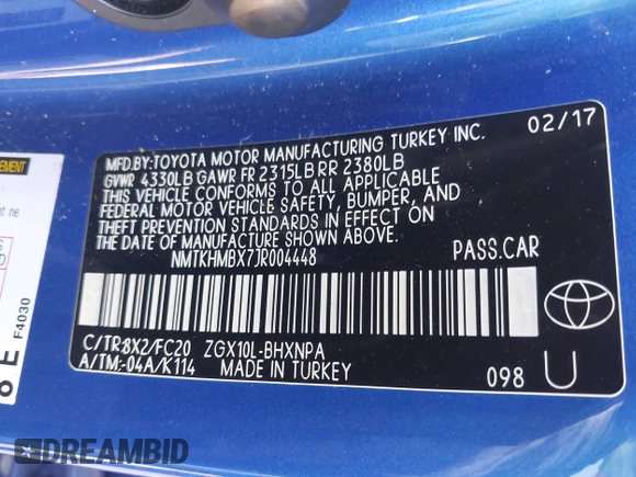 2018 Toyota C-HR XLE z VIN NMTKHMBX7JR004448, wystawiony jako IAAI lot #42785933 z przebiegiem 112 115 mil mil oraz . Historia ofert i sprzedaży dostępna na DreamBid. Obrazek 9.