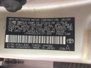 2010 Toyota Prius II with VIN JTDKN3DU2A1011490, listed as a IAAI auction lot 41836858 with 254,017 mi miles and . Bid and sale history available at carsss.com. Image 9.