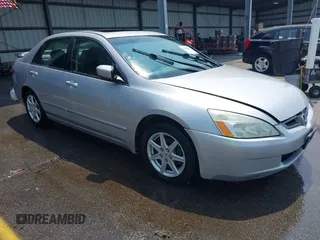 2003 Honda Accord EX z VIN 1HGCM665X3A000451, wystawiony jako IAAI lot #42388319 z przebiegiem 150 963 mil mil oraz . Historia ofert i sprzedaży dostępna na DreamBid. Obrazek 1.