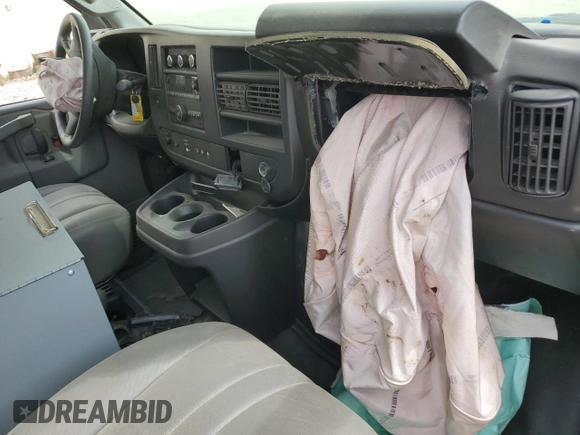 2023 Chevrolet Express Cargo with VIN 1GCWGAFP1P1109667, listed as a Copart auction lot 57017295 with Not provided miles and Salvage title. Bid and sale history available at DreamBid. Image 8.