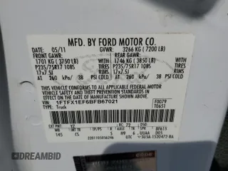 2011 Ford F-150 XL z VIN 1FTFX1EF6BFB67021, wystawiony jako Copart lot #60256465 z przebiegiem 176 895 mil mil oraz Czysty tytuł • Clean title. Historia ofert i sprzedaży dostępna na DreamBid. Obrazek 12.