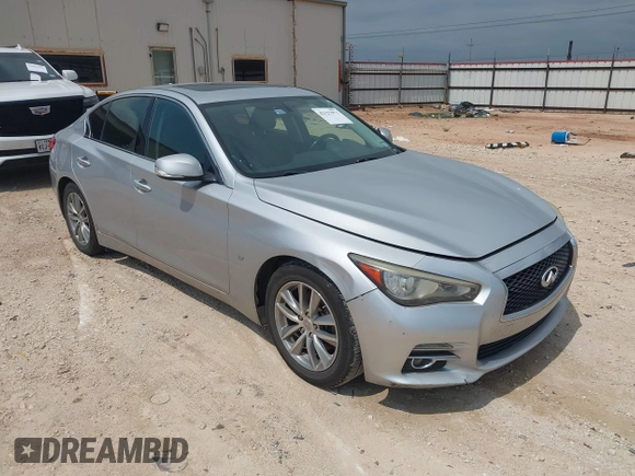 2015 Infiniti Q50 Premium with VIN JN1BV7AP0FM342504, listed as a IAAI auction lot 42127971 with 266,794 mi miles. Bid and sale history available at carsss.com. Image 1.