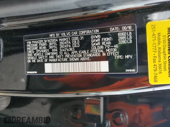 2019 Volvo XC90 Inscription with VIN YV4A22PL5K1425654, listed as a Copart auction lot 49868085 with 91,099 mi miles and Salvage Title. Bid and sale history available at DreamBid. Image 13.