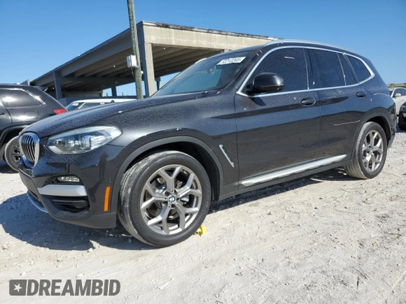 2020 BMW X3 sDrive30i with VIN 5UXTY3C03L9D44524, listed as a Copart auction lot 52212245 with 44,932 mi miles and Salvage Title. Bid and sale history available at carsss.com. Image 1.