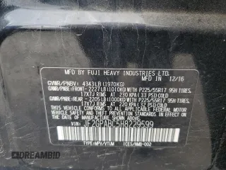 2017 Subaru Crosstrek Premium z VIN JF2GPABC5H8229599, wystawiony jako Copart lot #56588695 z przebiegiem 164 605 mil mil oraz Szkoda całkowita • Salvage title. Historia ofert i sprzedaży dostępna na DreamBid. Obrazek 14.