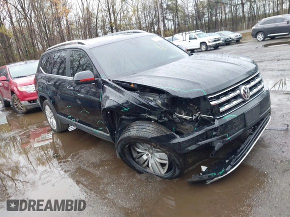 2019 Volkswagen Atlas SEL with VIN 1V2MR2CA4KC592087, listed as a IAAI auction lot 41961829 with 101,267 mi miles and . Bid and sale history available at DreamBid. Image 1.
